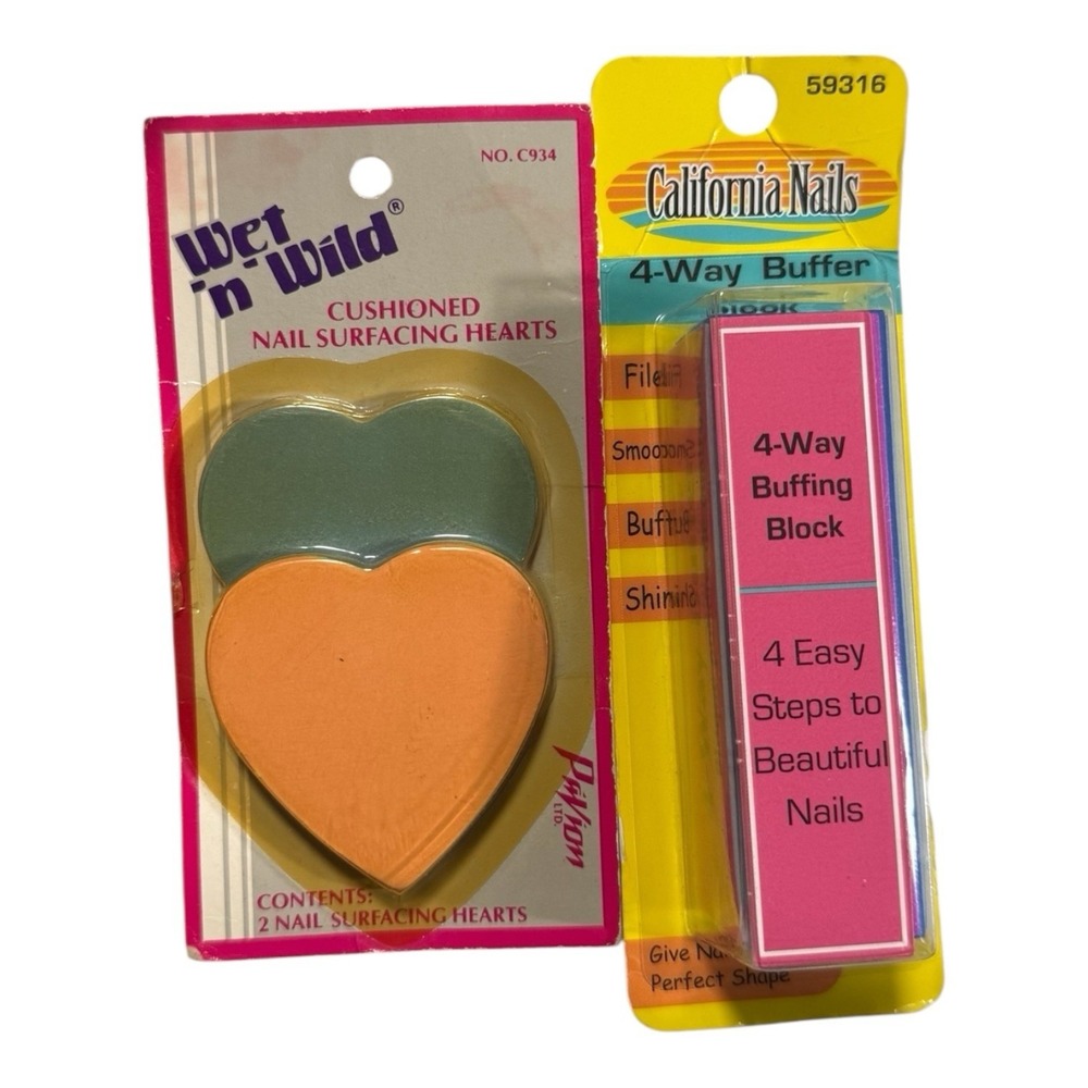 80's 90's Retro Neon Colorful Wet 'n' Wild & California Nails File & Buffers